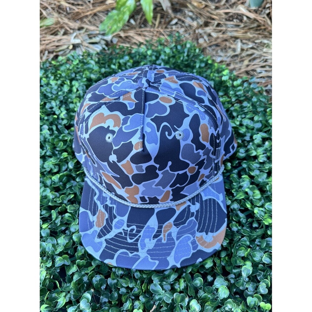 Franc & Jesse Snapback Hat Mens OSFM Blue Duck Camo Excellent Rope Flat Brim Cap